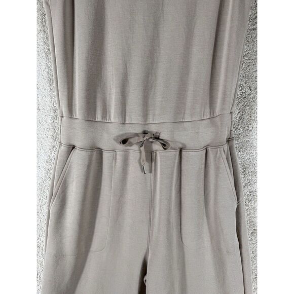 Spanx Air Essentials Jumpsuit Women Large Tan Wide Leg Sleeveless Drawsting - Picture 4 of 10